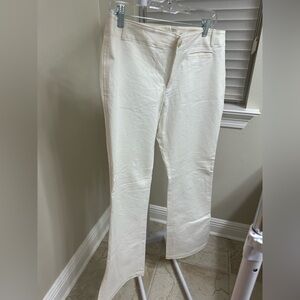 Banana Republic Off White Stretch Pants, 12 Tall